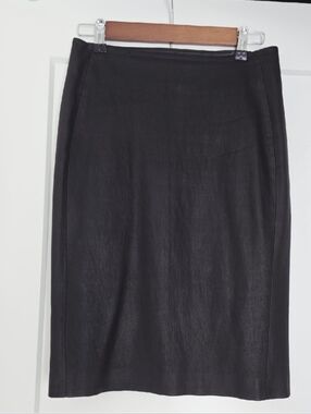 Diane Von Furstenberg Black Leather-Look Pencil Skirt
